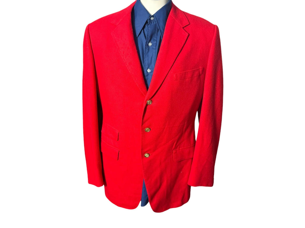 Vintage red wool men's suit jacket 42