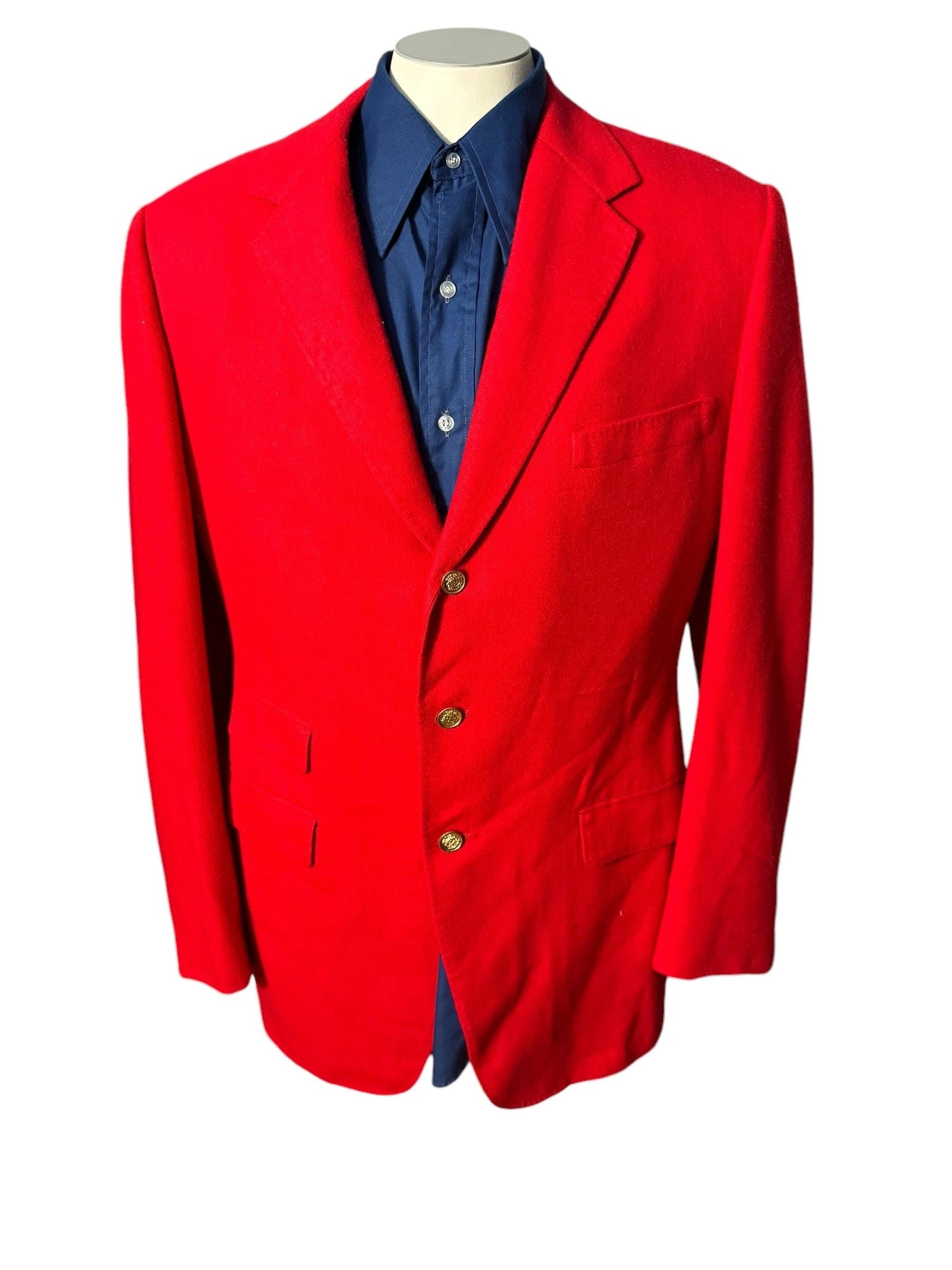 Vintage red wool men's suit jacket 42