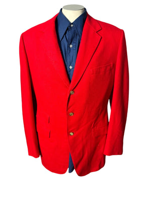 Vintage red wool men's suit jacket 42