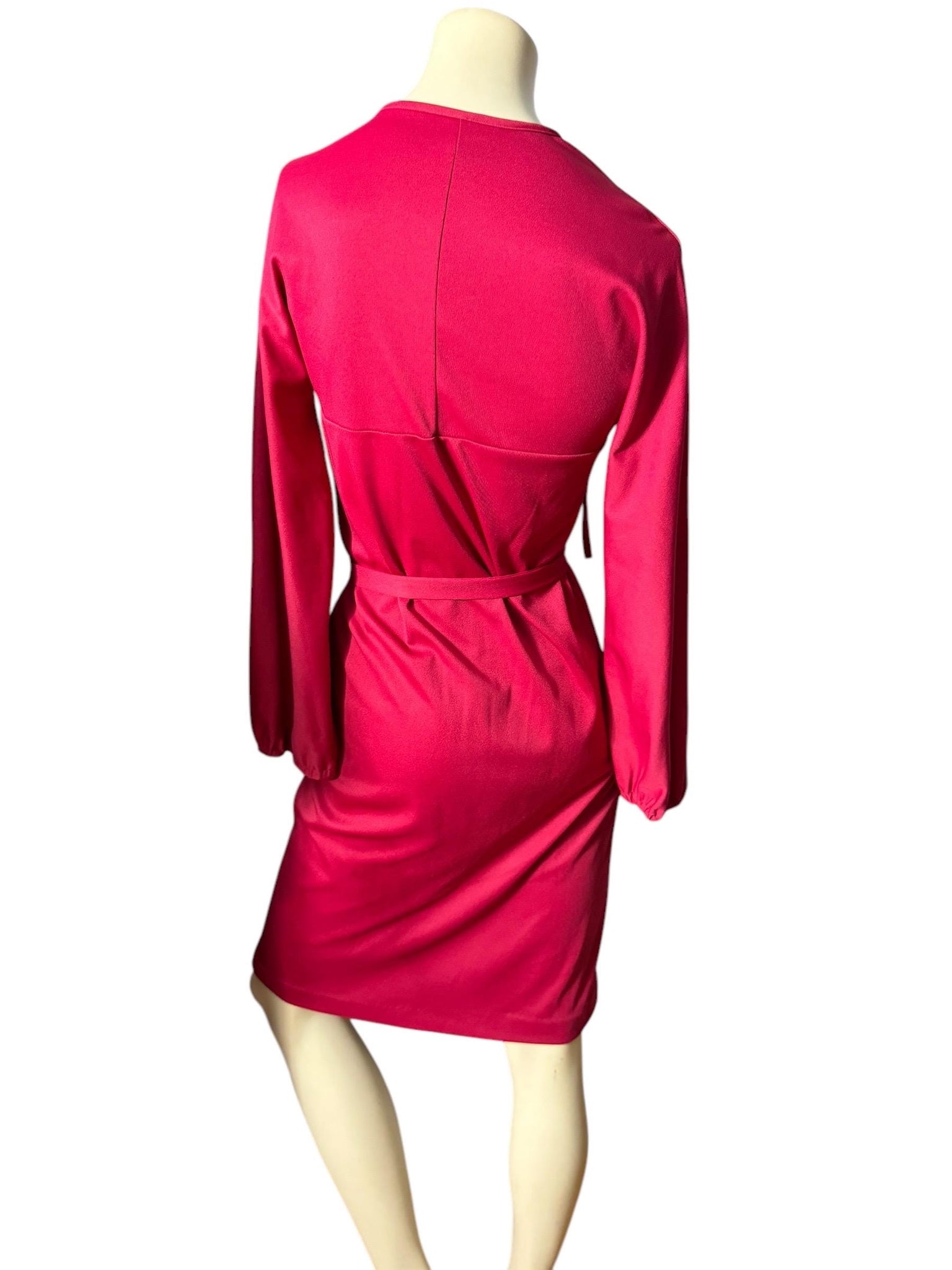 Vintage 70's maroon polyester dress 10