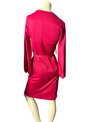Vintage 70's maroon polyester dress 10