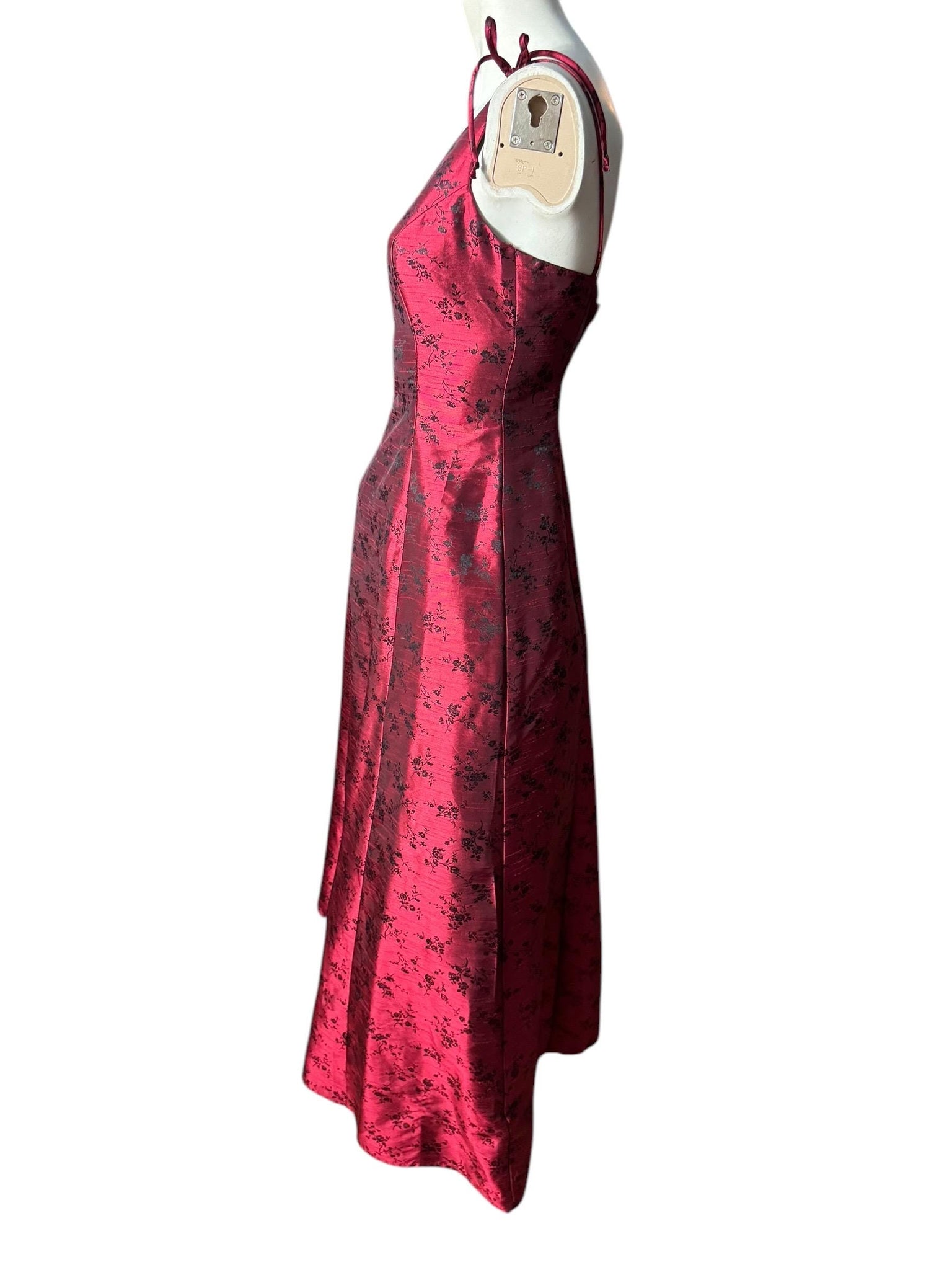 Vintage 80's maroon party dress S Roberta