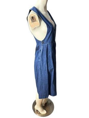 Vintage 80's jean jumper dress 8 Dreams