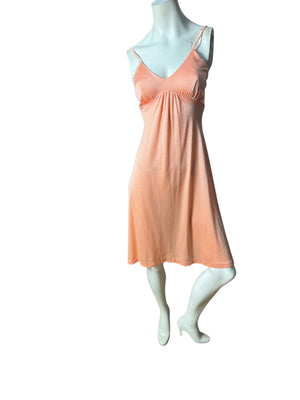 Vintage 70's peach disco dress S polyester
