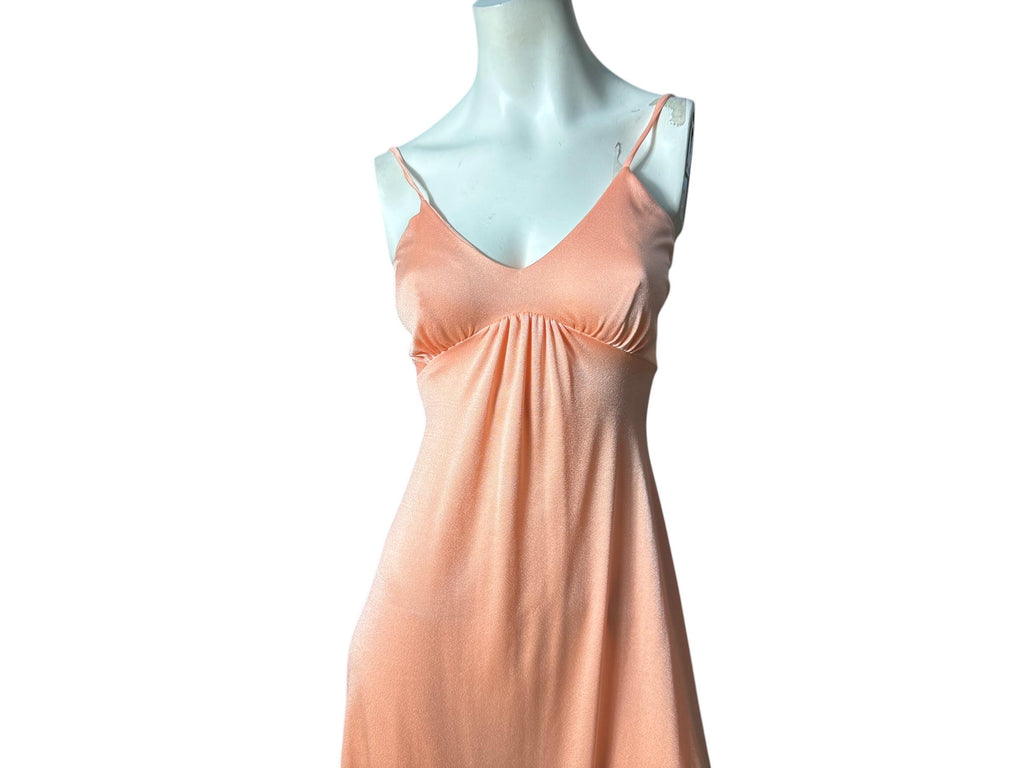 Vintage 70's peach disco dress S polyester