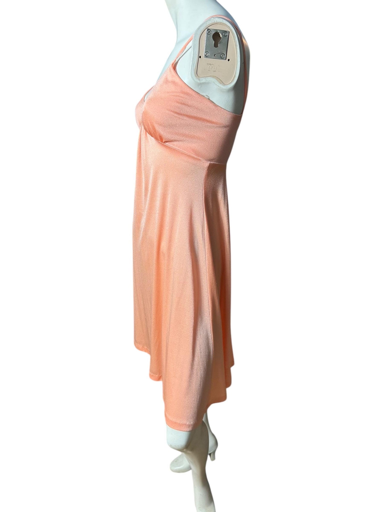 Vintage 70's peach disco dress S polyester