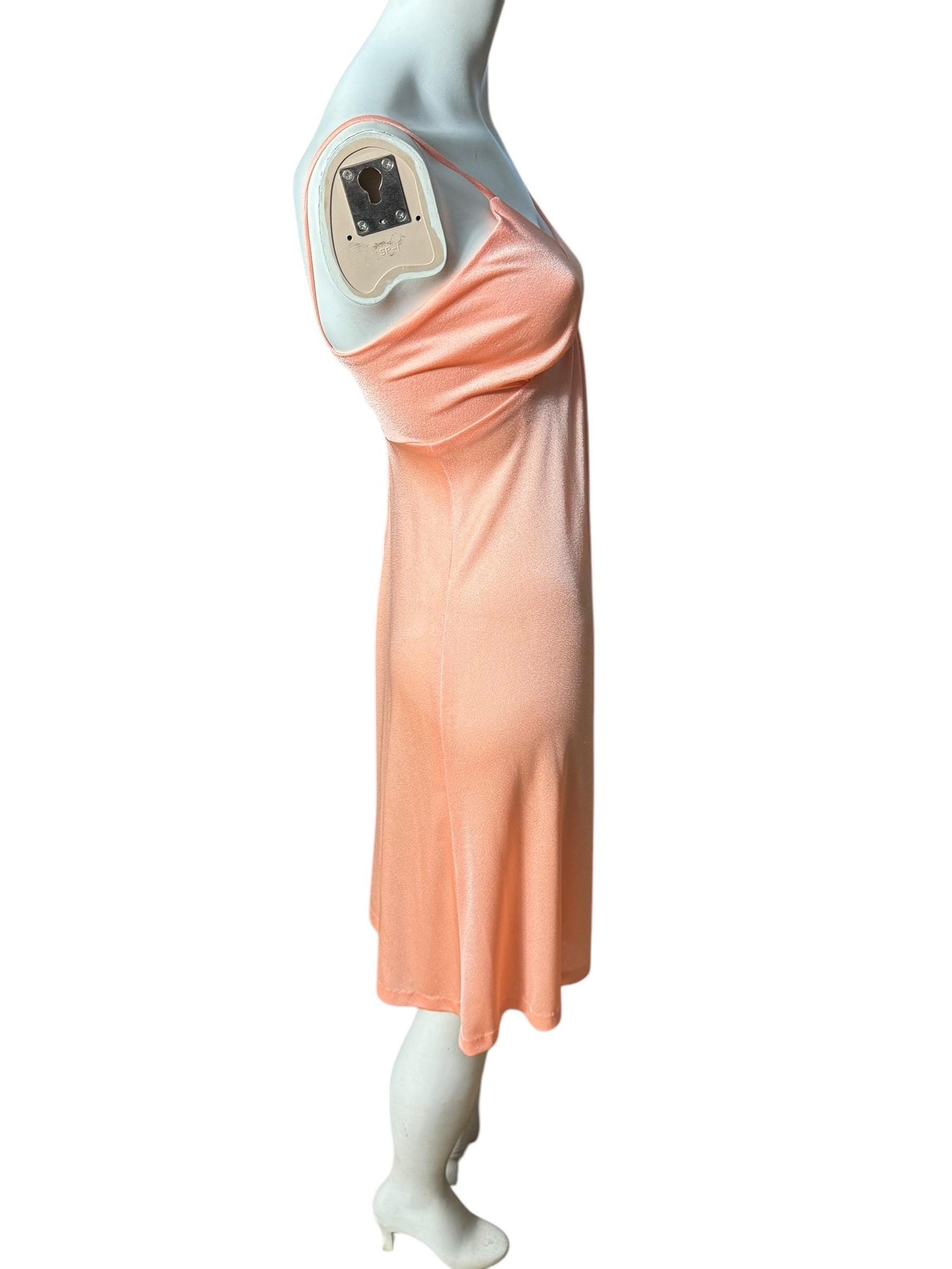 Vintage 70's peach disco dress S polyester