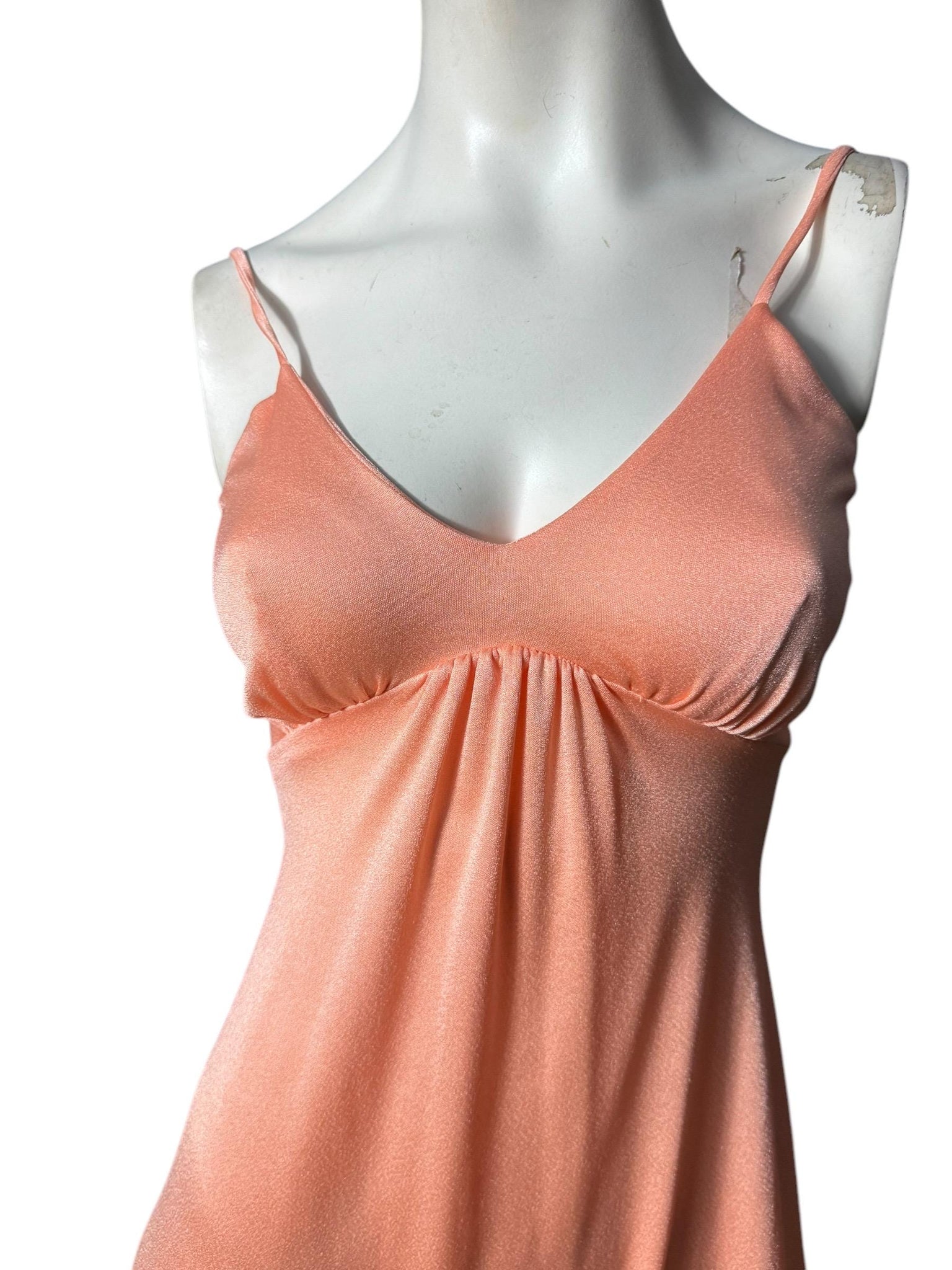 Vintage 70's peach disco dress S polyester