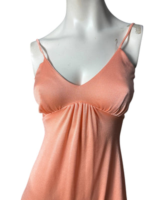 Vintage 70's peach disco dress S polyester