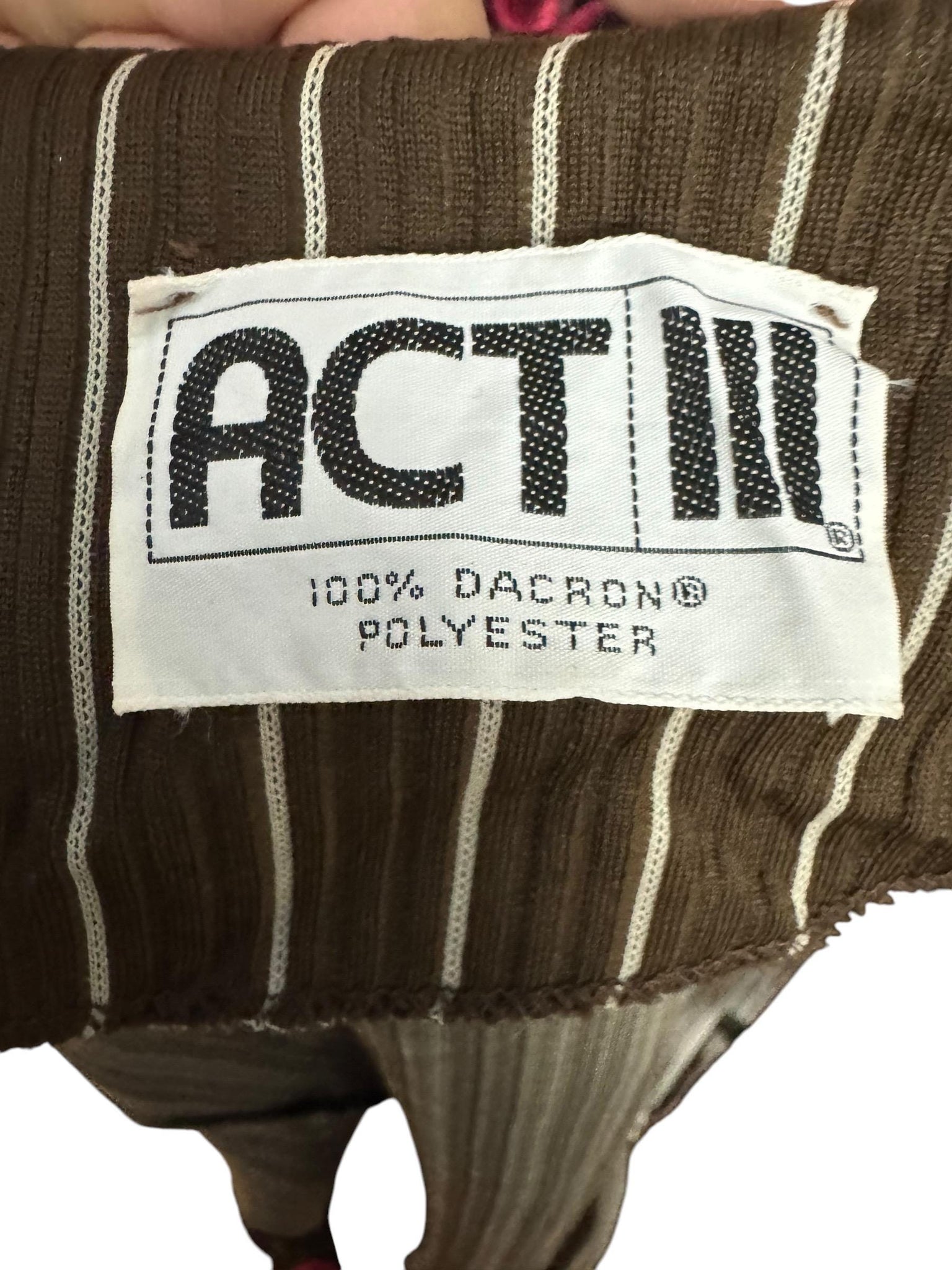 Vintage 70's brown pinstripe top S M