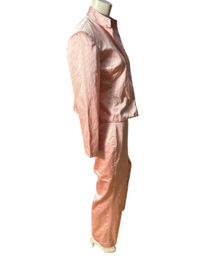 Vintage pink silk Bloomingdales pant suit 8 P