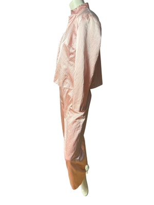 Vintage pink silk Bloomingdales pant suit 8 P