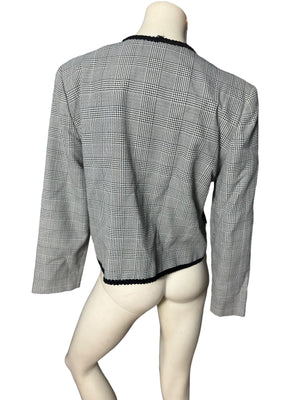 Vintage black & white plaid blazer 10