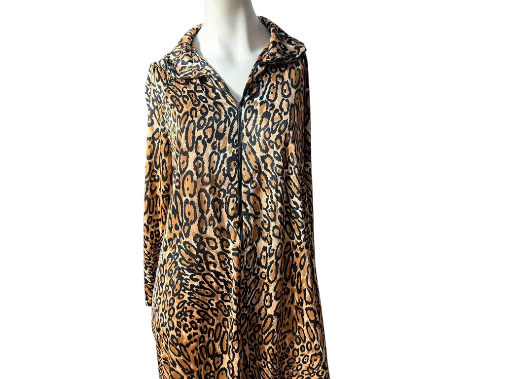 Vintage leopard lounge dress L lingerie