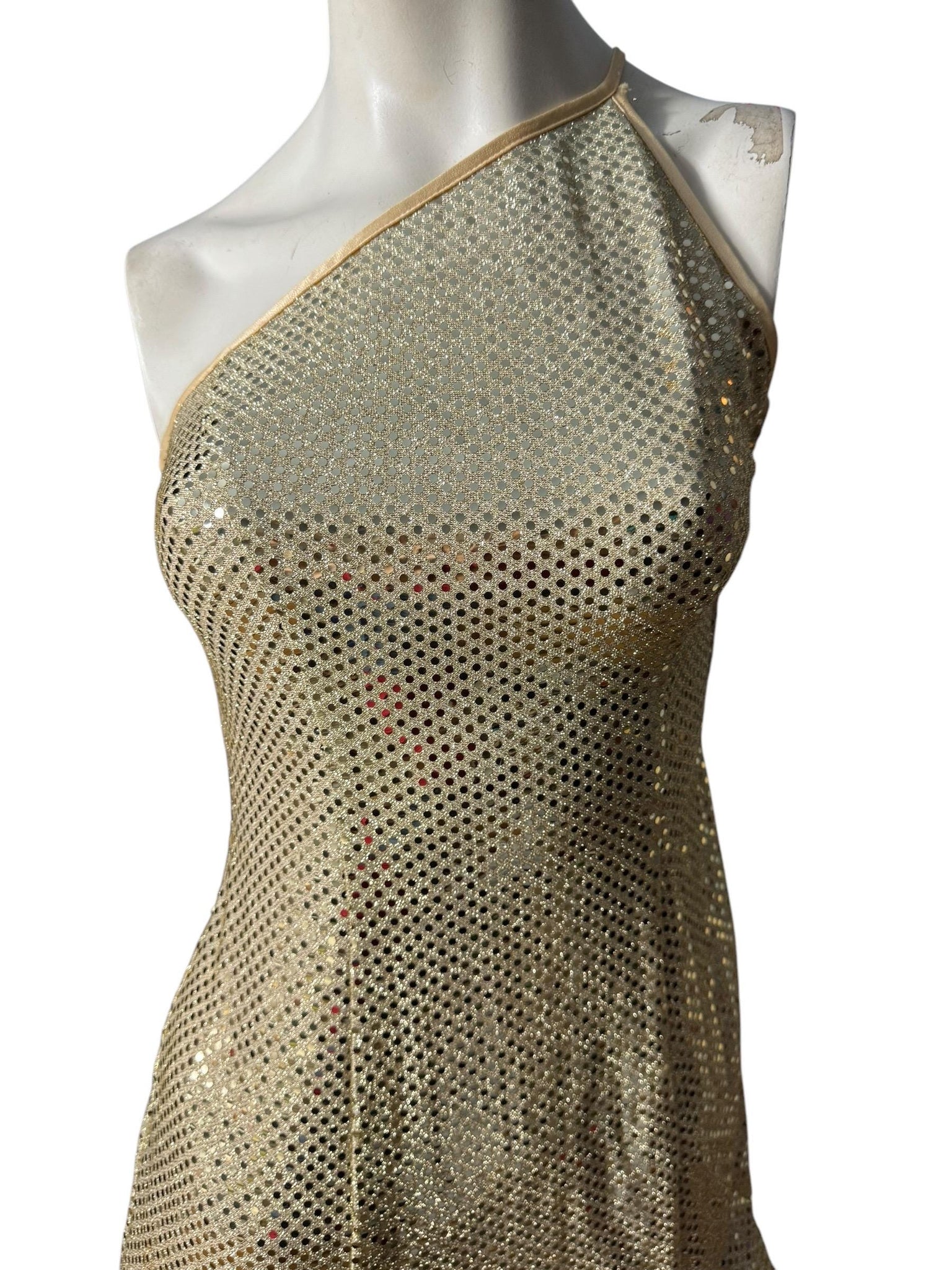 Vintage 80's gold metallic dress 3/4 S Blondie and Me