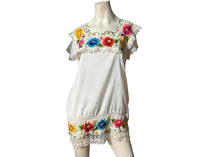 Vintage Mexican top mini dress S M