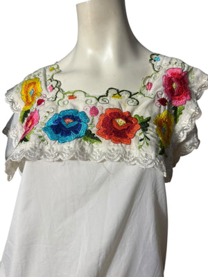 Vintage Mexican top mini dress S M