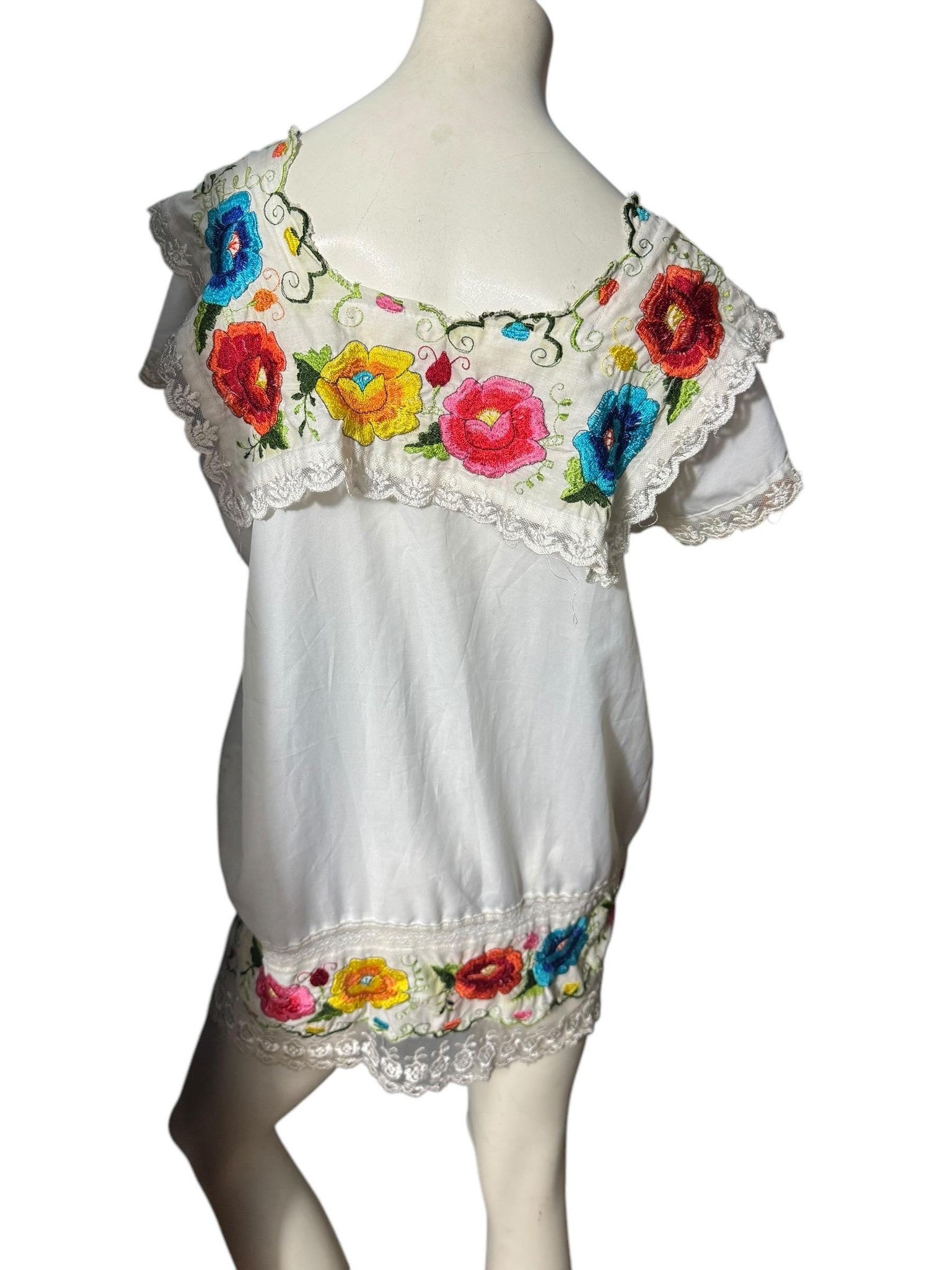 Vintage Mexican top mini dress S M