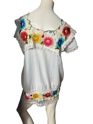 Vintage Mexican top mini dress S M