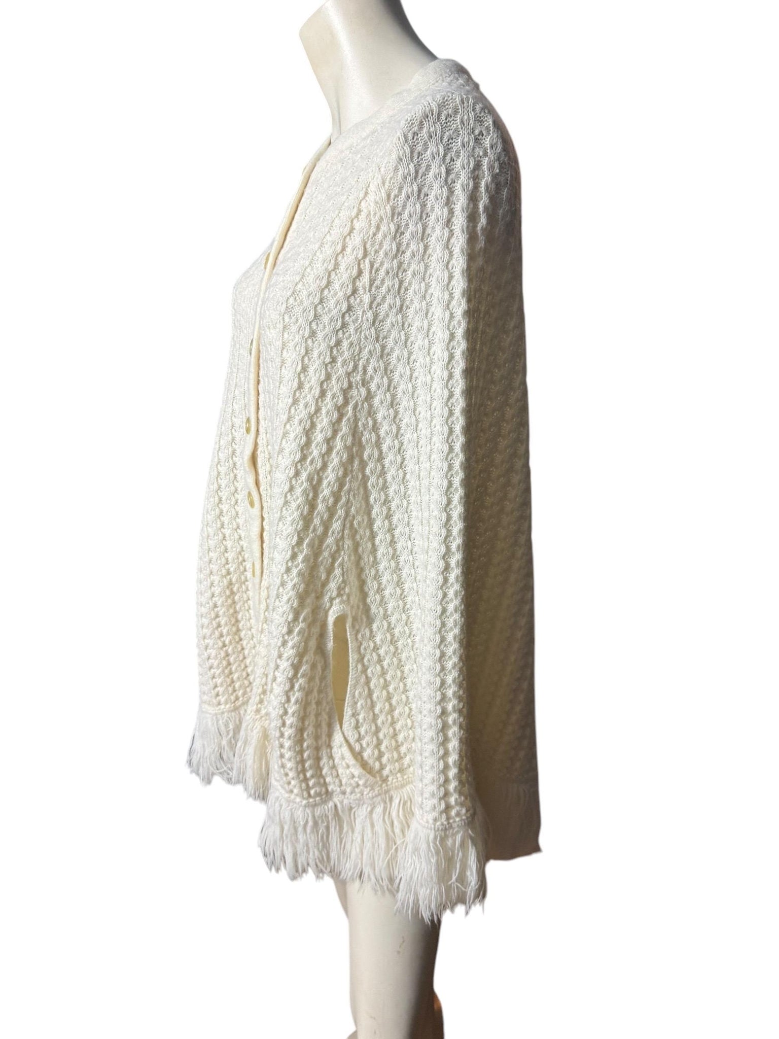 Vintage 70's knit shawl sweater