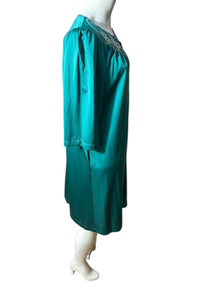 Vintage green nightgown set S Shadowline