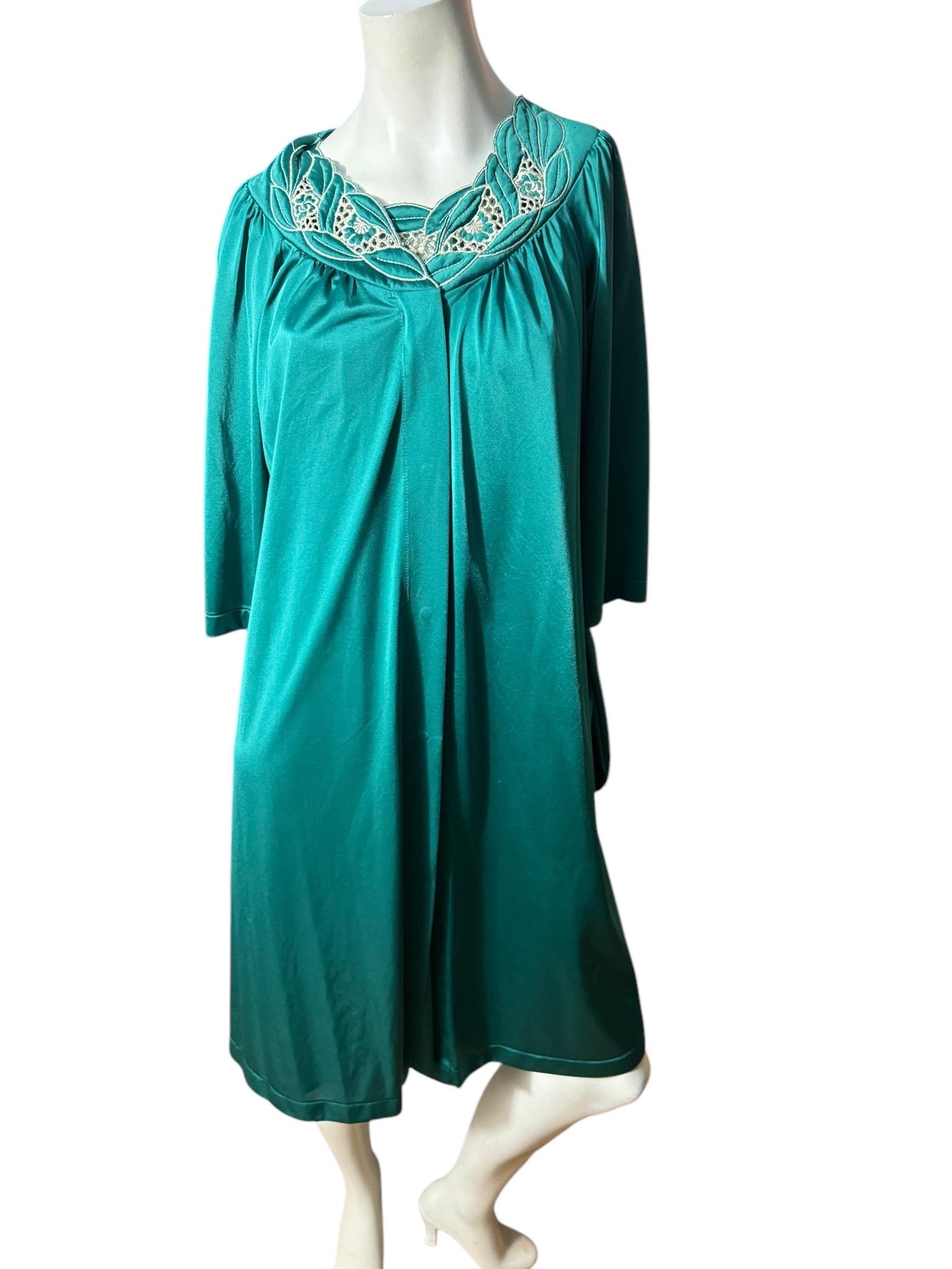 Vintage green nightgown set S Shadowline