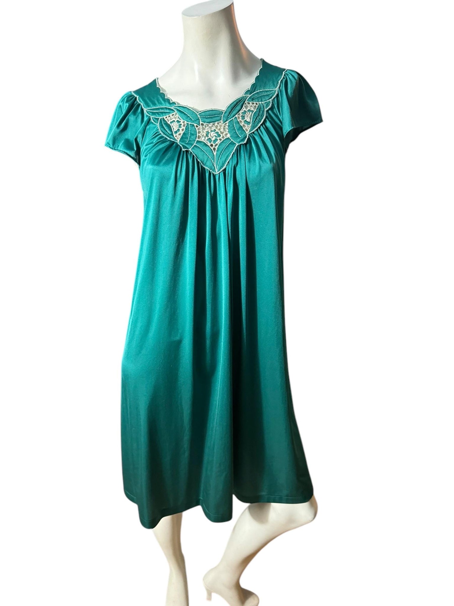 Vintage green nightgown set S Shadowline