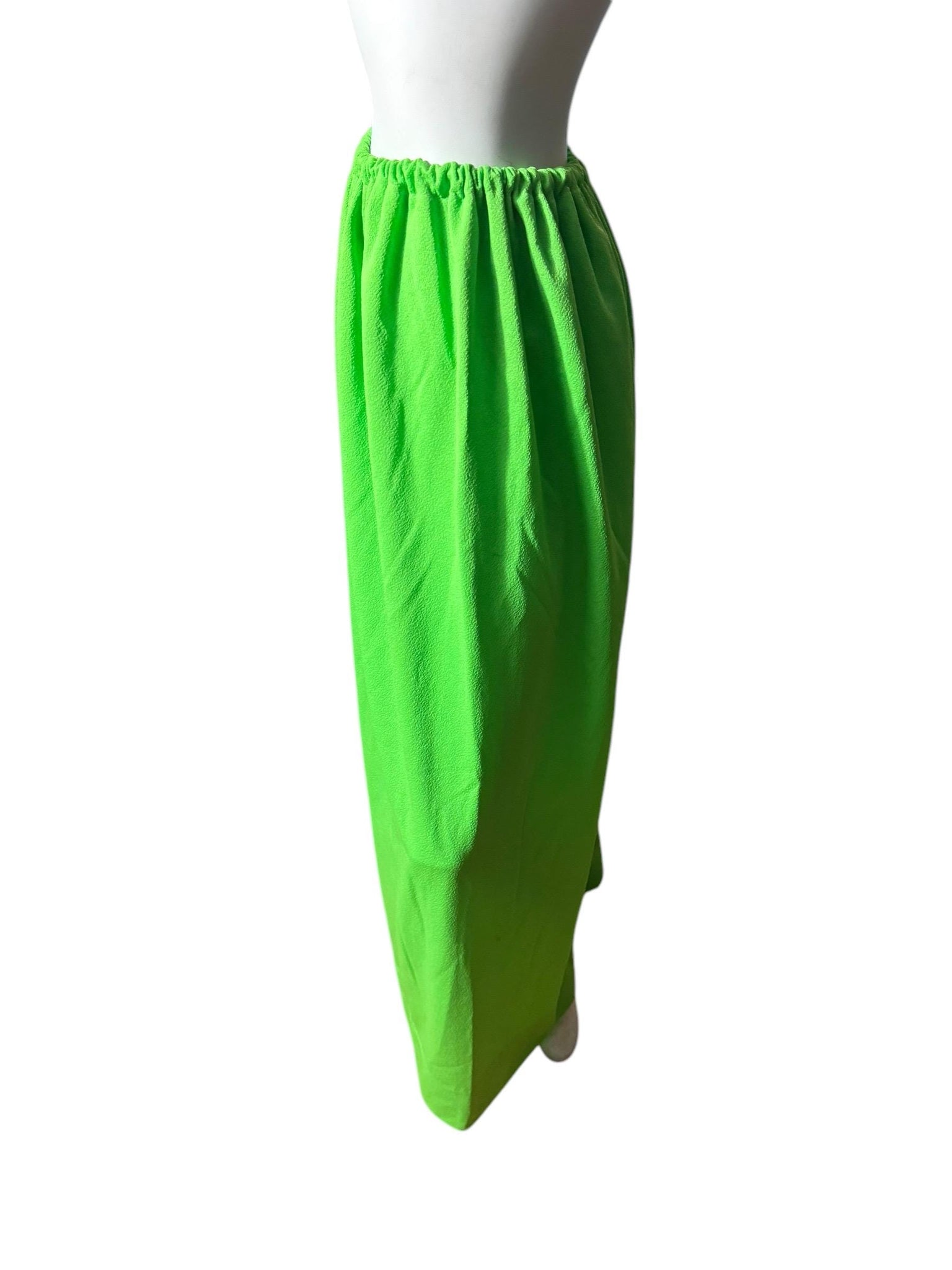 Vintage 70's long neon green skirt M