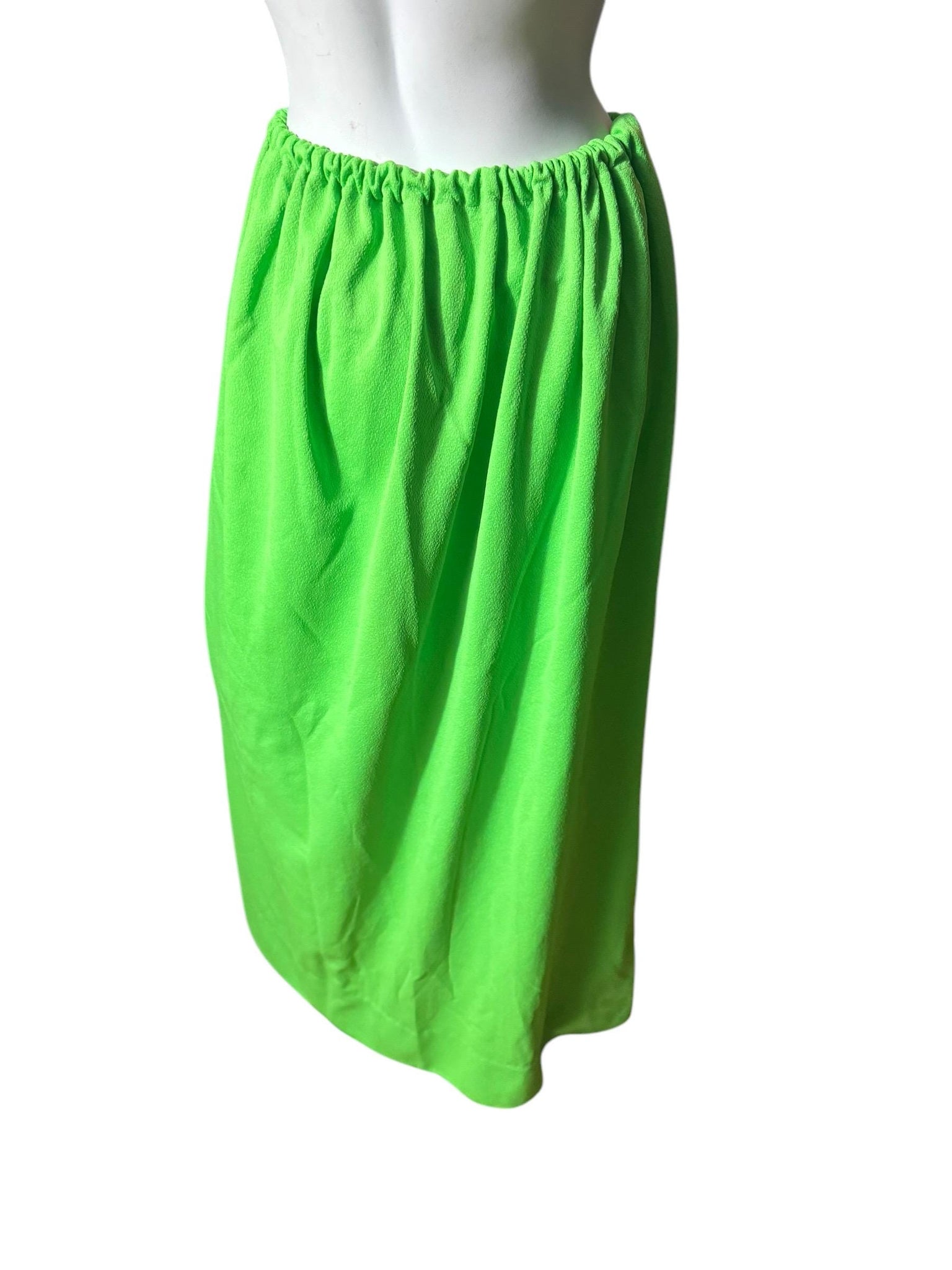 Vintage 70's long neon green skirt M
