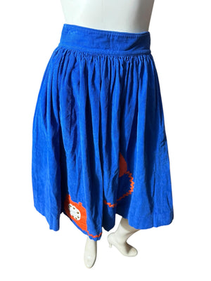 Vintage full circle skirt applique telephone S