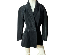 Vintage 80's black suede jacket M L