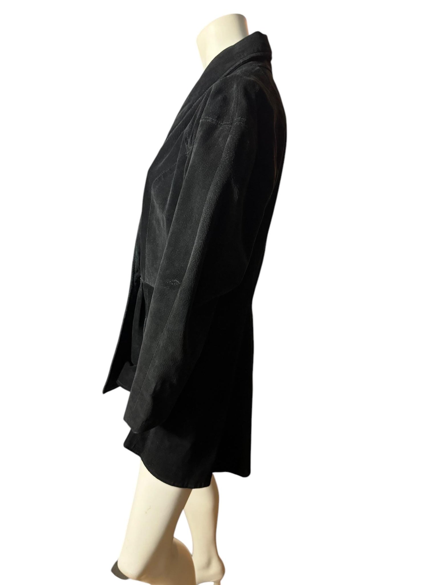 Vintage 80's black suede jacket M L