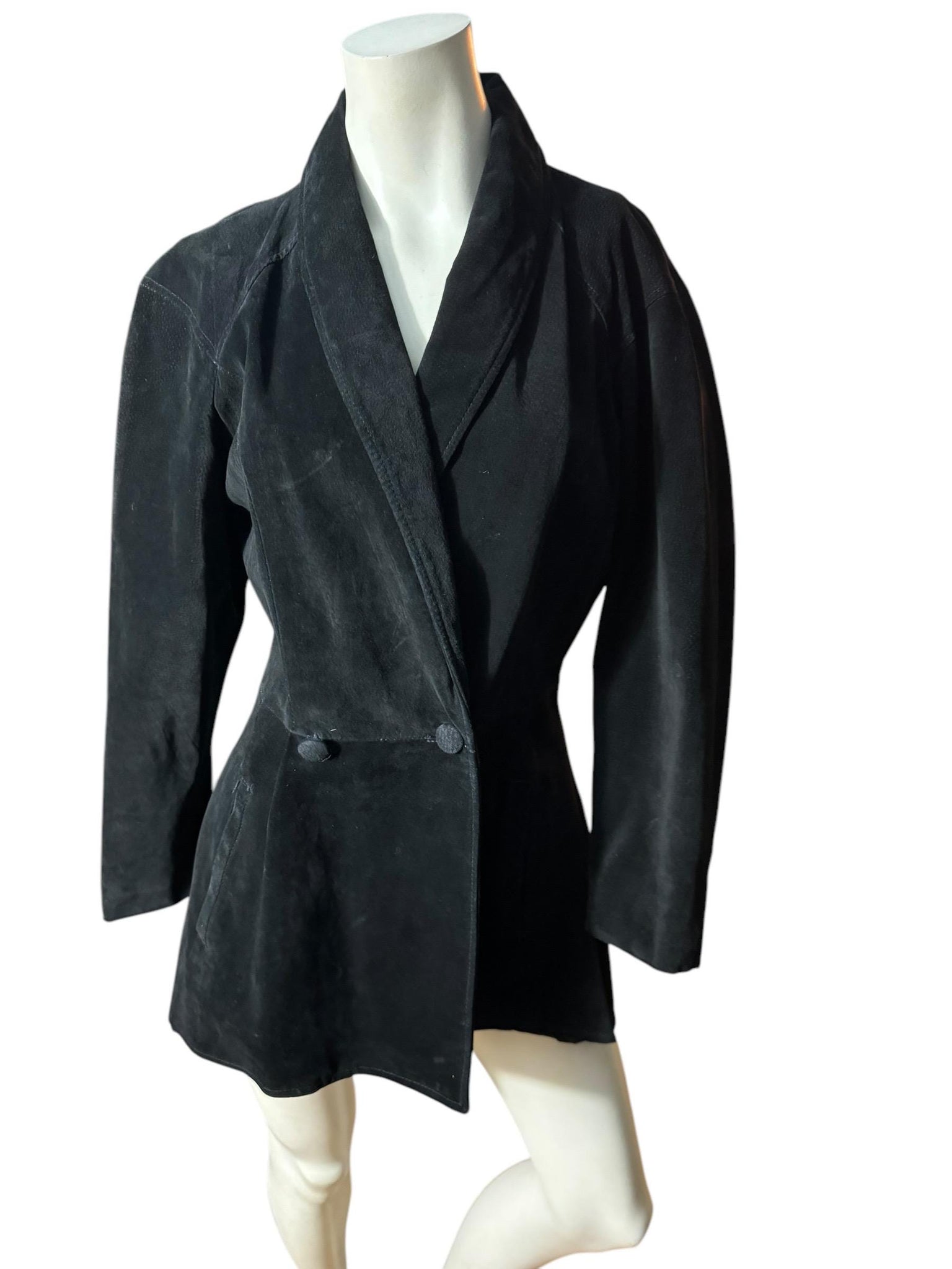 Vintage 80's black suede jacket M L