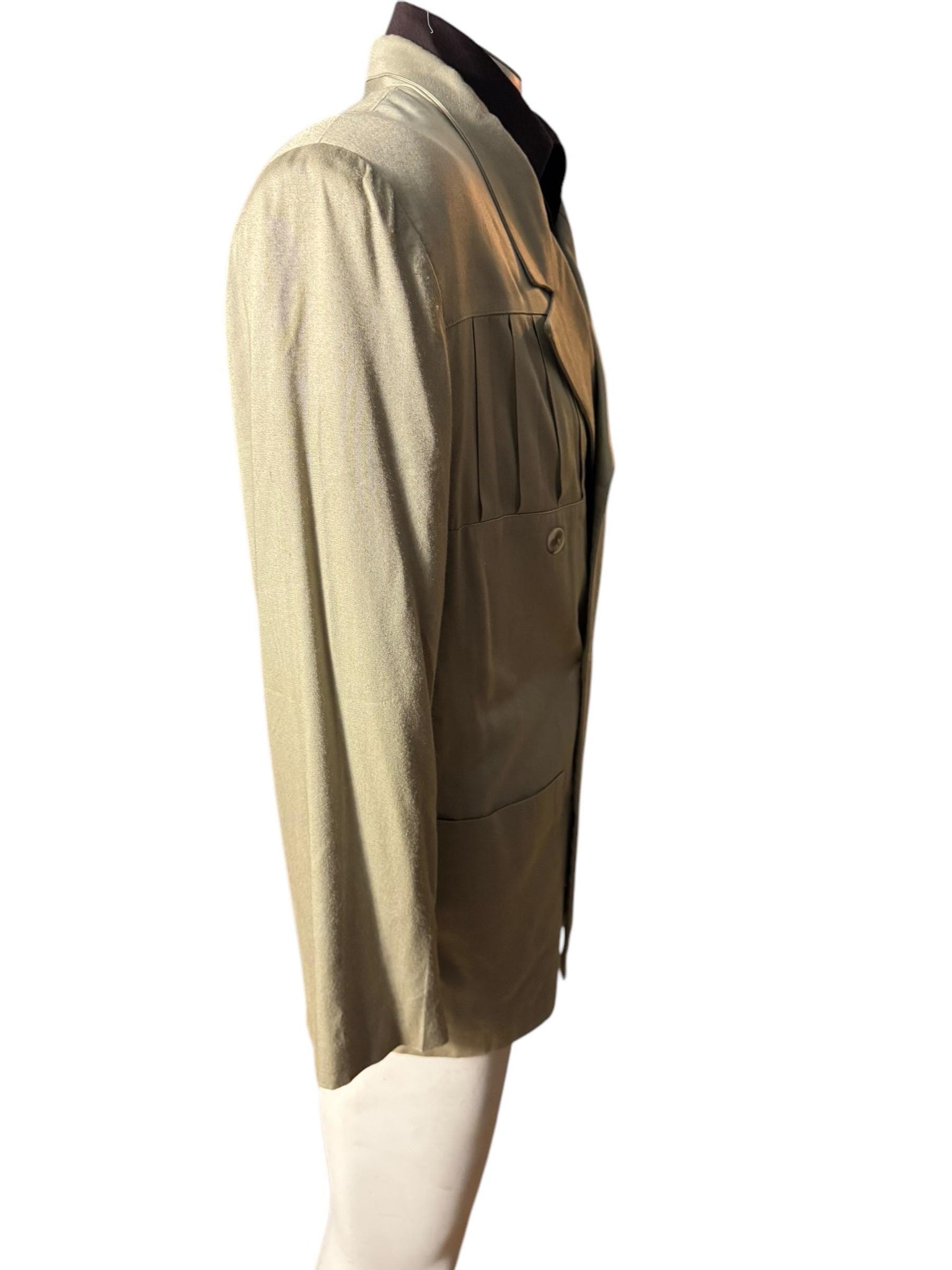 Vintage 80's men's tan suit jacket S Info Studio