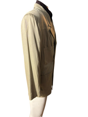 Vintage 80's men's tan suit jacket S Info Studio