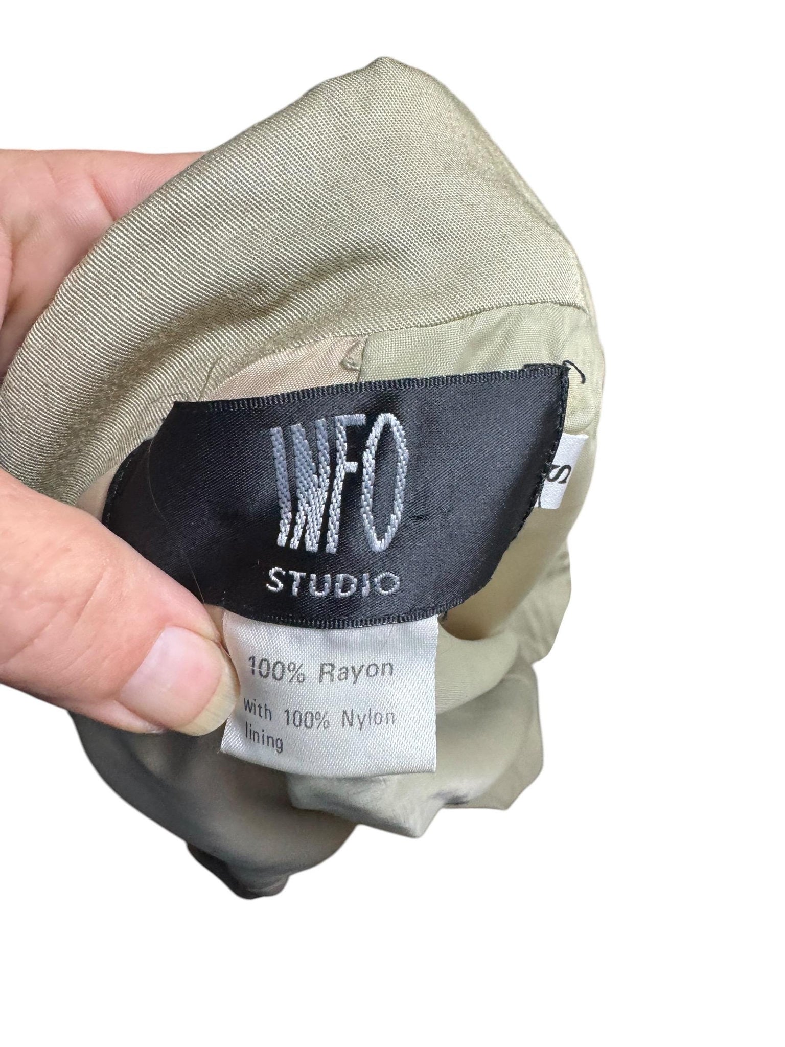 Vintage 80's men's tan suit jacket S Info Studio