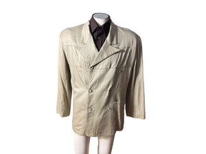 Vintage 80's men's tan suit jacket S Info Studio