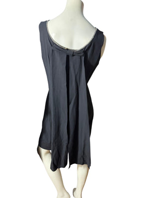 Vintage 60's black rhinestone fitted dress M L