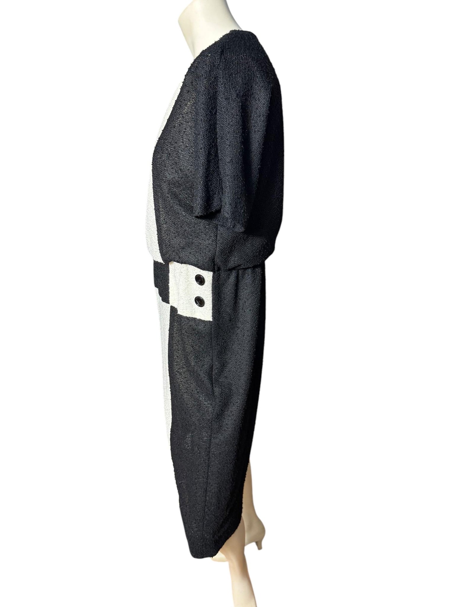 Vintage 80's Leslie Fay dress 10 black & white