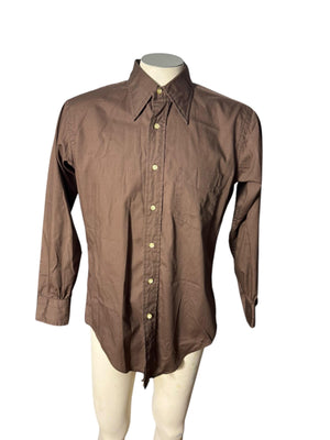 Vintage 70's brown men's shirt 32 Norman