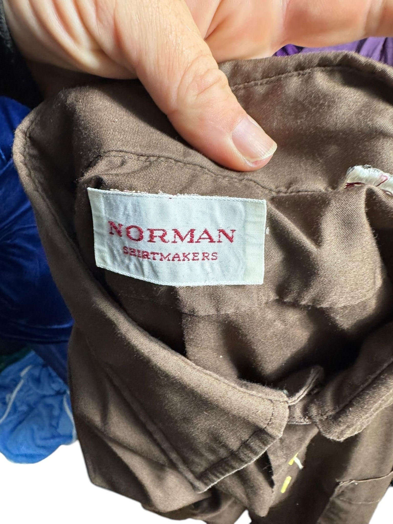 Vintage 70's brown men's shirt 32 Norman