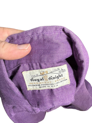 Vintage 70's men's purple dress shirt L Royal Knight