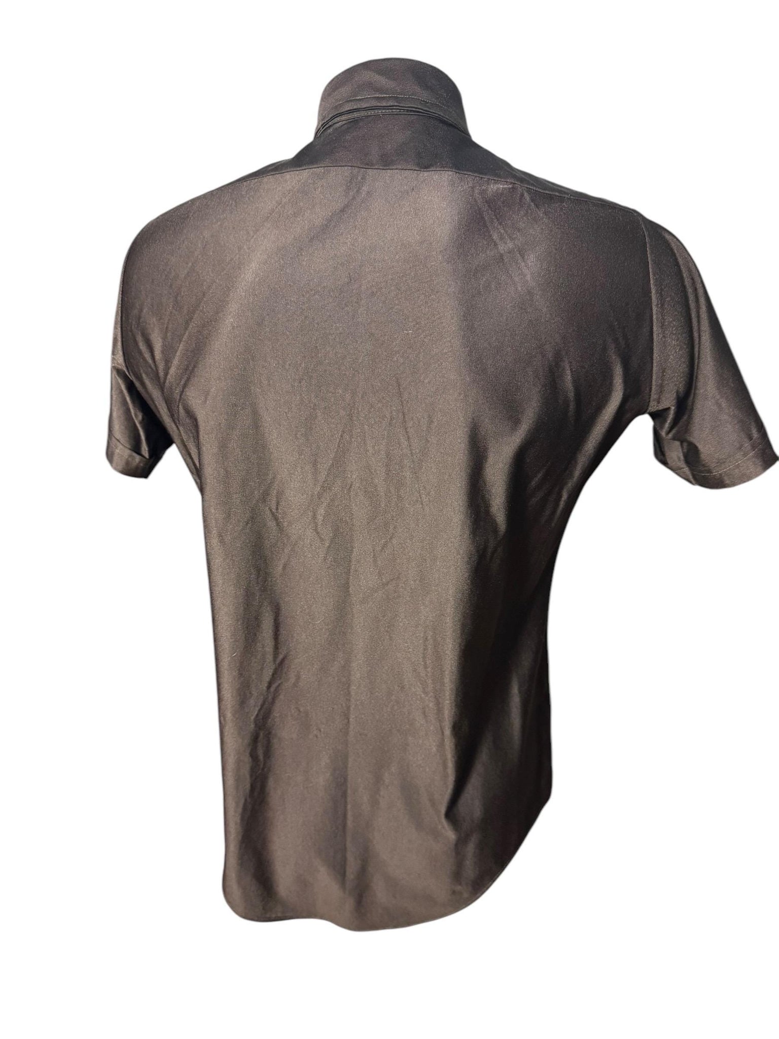 Vintage 70's brown shirt nylon S M Holmes