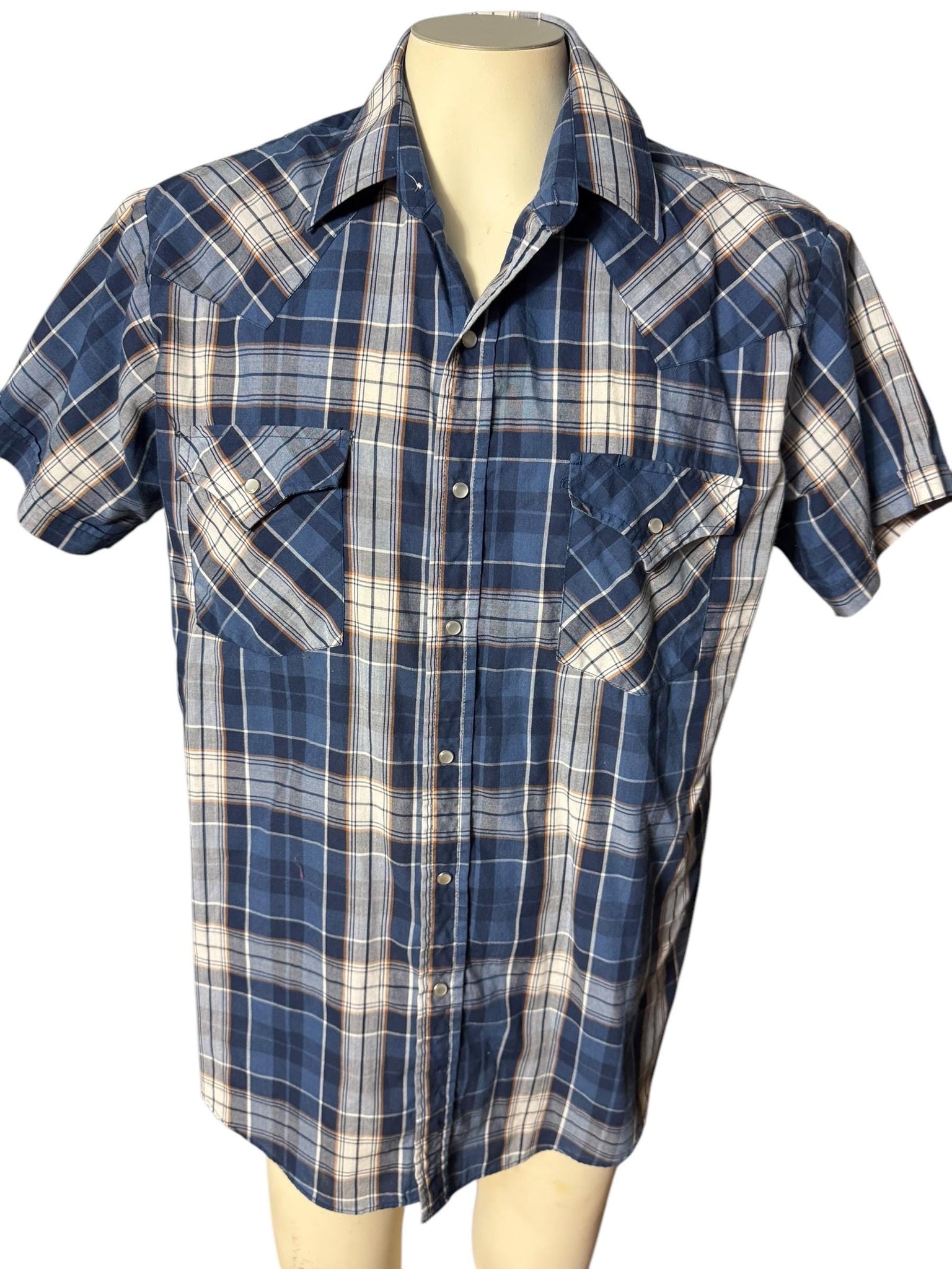 Vintage Plains plaid western shirt L