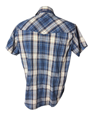 Vintage Plains plaid western shirt L