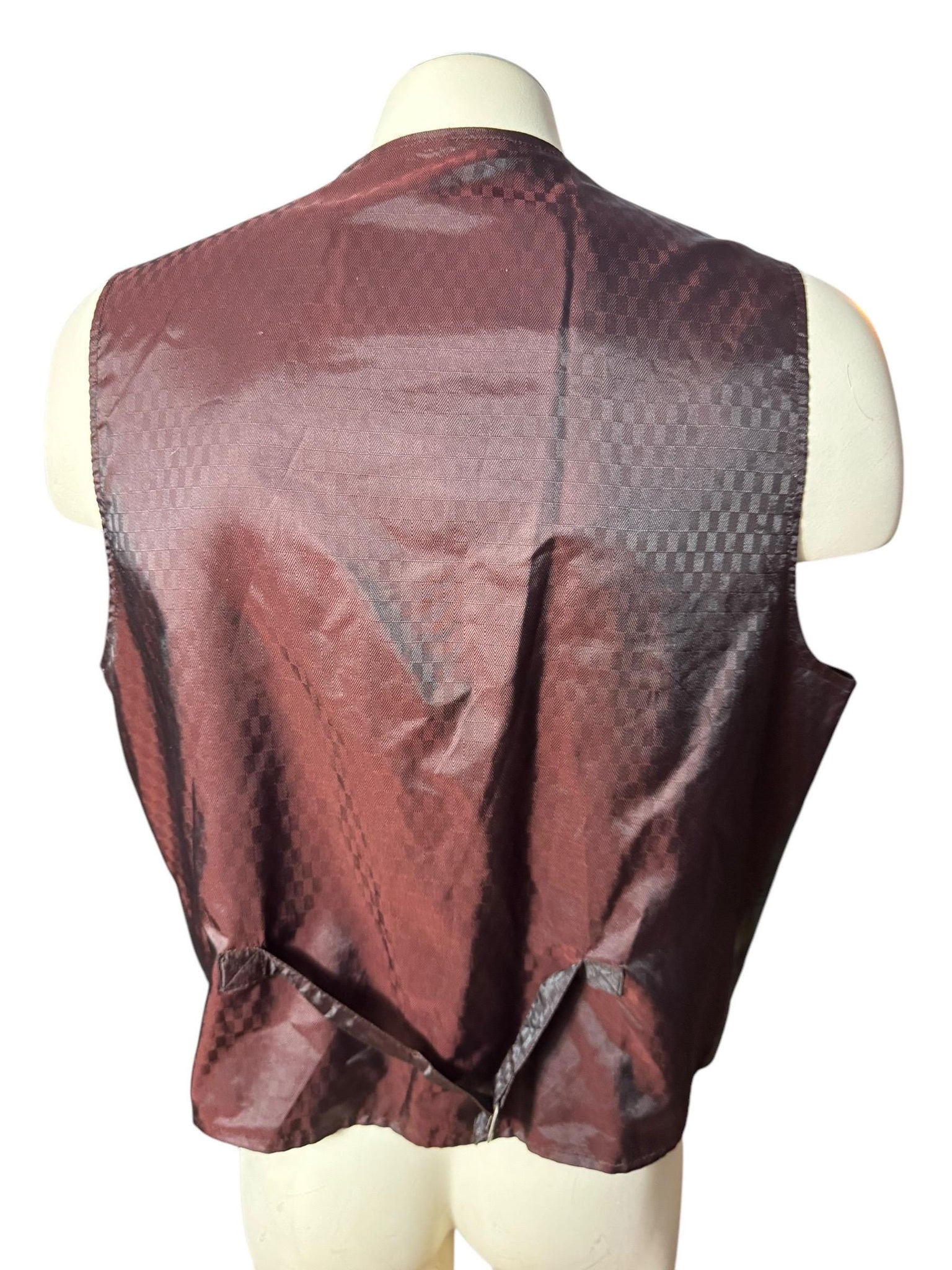 Vintage men's black leather vest XL Pelle Studio