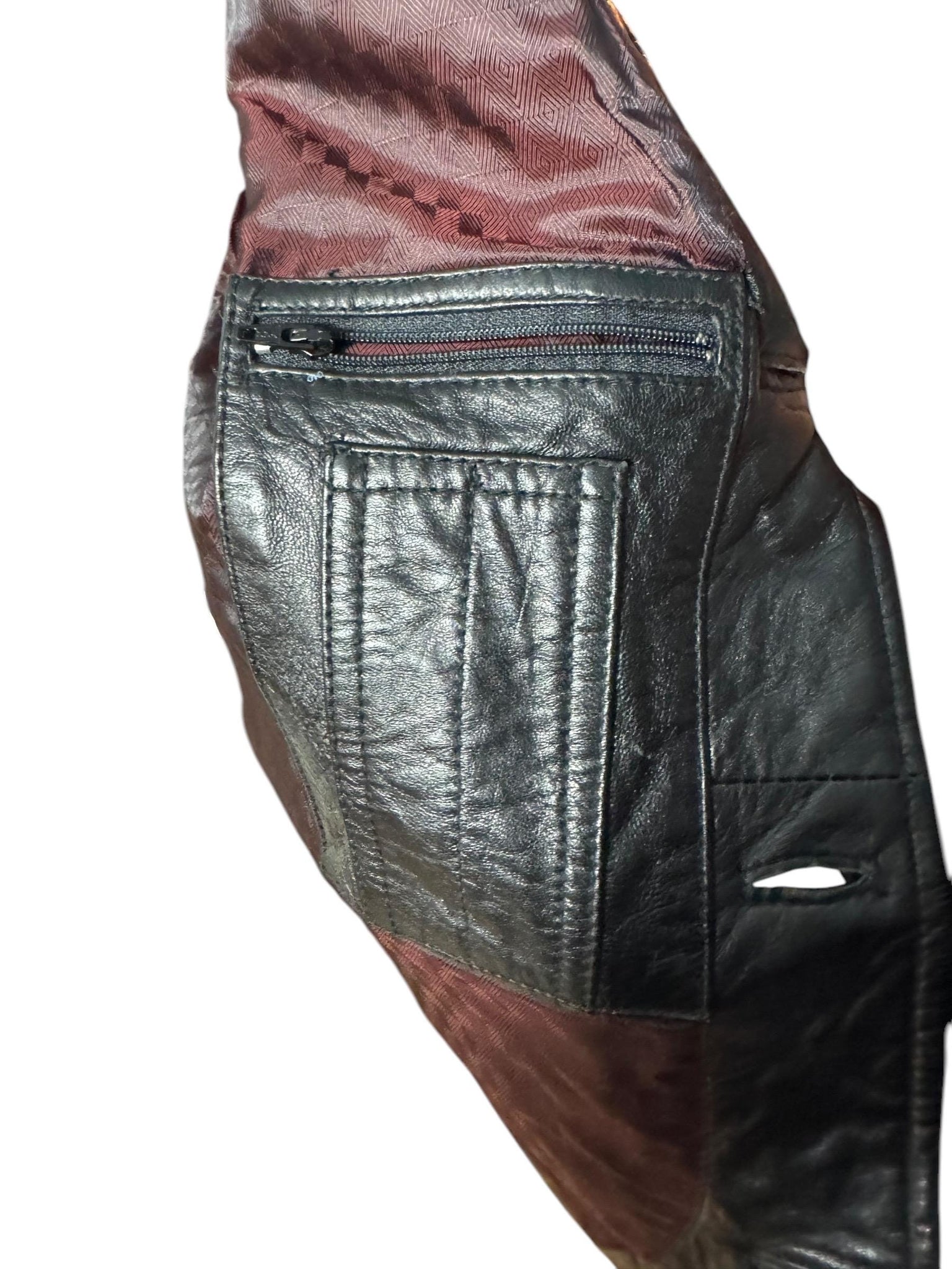 Vintage men's black leather vest XL Pelle Studio
