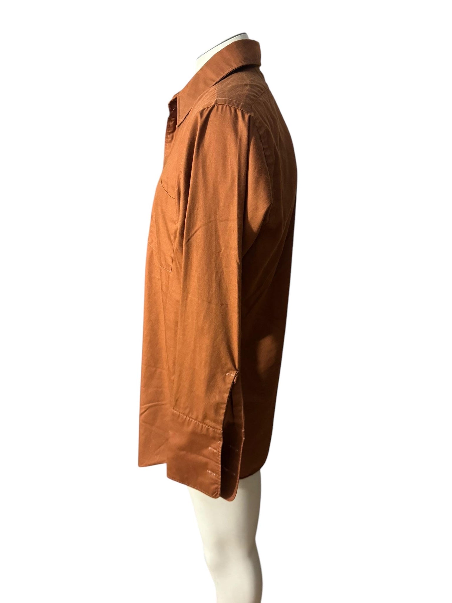 Vintage 70's men's brown dress shirtM Career Club