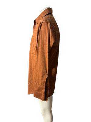 Vintage 70's men's brown dress shirtM Career Club
