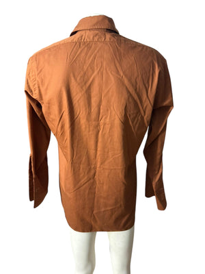 Vintage 70's men's brown dress shirtM Career Club